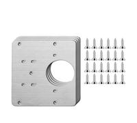 Plaque de réparation de charnière Kit de réparation charnières en acier inoxydable, plaque montage for porte d'armoire avec vis, support fixation for meubles(4pcs)