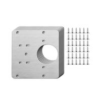 Plaque de réparation de charnière Kit de réparation charnières en acier inoxydable, plaque montage for porte d'armoire avec vis, support fixation for meubles(6pcs)