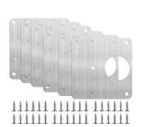 Plaque de réparation de charnière Lot de 2, 4, 6 ou 10 plaques réparation for charnières tiroir et meuble en acier inoxydable, avec support fixation plat à vis(6Pcs)