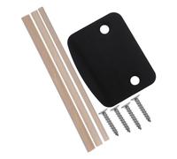 Plaque de Réparation de Gâche de Porte Intérieure Noire | Acier Inoxydable et Bois, Entraxe 1-5/8 Pouces, Vis et Bandes Incluses, Maison Bureau