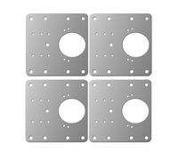 INF Plaque de réparation pour charnières de meubles 9x9 cm en acier inoxydable Paquet de 4
