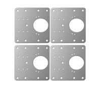 Plaque de réparation pour charnières de meubles INF 9x9 cm en acier inoxydable - Paquet de 4