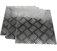 Plaque de roulement en aluminium à carreaux diamantés - Carreaux antidérapants gaufrés, 1,5 mm d'épaisseur, 4 x 150 mm (pièce unique) pour sol et terrasse