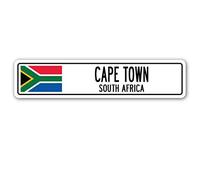Plaque de rue Cape Town Afrique du Sud - Drapeau de l'Afrique du Sud - Ville - Pays - Roa - 10,2 x 40,6 cm