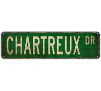 Plaque de rue Chartreux Chartreux Lover Chartreux Panneau mural Chartreux Propriétaire Chartreux Vintage Classique Décoration d'intérieur 40,6 x 10,2 cm Panneau en aluminium