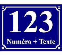 Plaque de rue décorative en aluminium personnalisé personnalisable avec Numéro de maison et texte - Idée cadeau