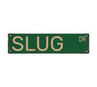Plaque de rue en métal avec inscription « Slug » pour maison, bureau, chambre à coucher, extérieur, cafés, pub, décoration murale 40,6 x 10,2 cm