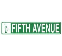 Plaque de rue en métal gaufré 5e avenue New York Road Broadway NY 10,2 x 40,6 cm