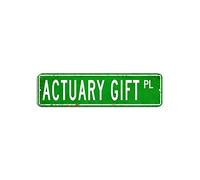 Plaque de rue en métal pour cadeau actuaire - 7,6 x 30,5 cm - Personnalisable - Coupe-vent - Plaque d'art en métal pour rue, garage, famille, café, bar