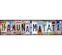 Plaque de rue Hakuna Matata rétro amusante en métal - Décoration murale en métal - Thème d'horreur - Thème d'horreur - Humour inapproprié - Décoration de bar, maison, université, dortoir - 40,6 x 10,2