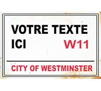 Plaque de Rue Londres WESTMINSTER - Plaque Métal Décorative Style Britannique - Design Vintage pour Mur, Salon, Bureau ou Chambre - 15 x 20 cm