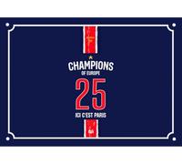 Plaque de Rue Paris "Ici C'est Paris" - Champion d'Europe 2025 - Décoration Murale Football en Aluminium Inoxydable - Cadeau Supporter Collector - 20x30 cm - Fabrication Française (Domicile)