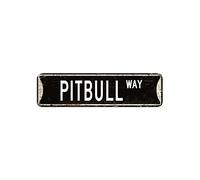Plaque de rue Pit Bull You Me and The Dogs en métal, 7,6 x 30,5 cm, plaque en aluminium antique, pour bureau, chambre à coucher, salon, club