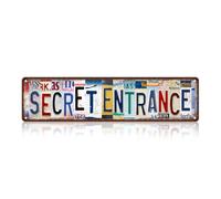 Plaque de rue vintage en métal pour entrée secrète 40,6 x 10,2 cm