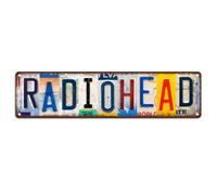 Plaque de rue vintage Radiohead en métal Décoration murale 40,6 x 10,2 cm