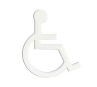 Plaque de salle de bain en forme de Symbole handicapé, panneau de salle de bain handicapé, sticker de salle de bain en acrylique, signe de toilette, autocollant de salle de bain (Handicapé, blanc)