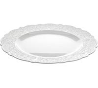 Plaque De Service En Porcelaine Blanche Vêtue D'alessi Avec Décor En Relief