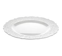 Plaque De Service En Porcelaine Blanche Vêtue D'alessi Avec Décor En Relief