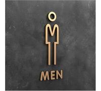Plaque De Signalisation 3d Avec Flèche Pour Toilettes, Panneaux Pour Toilettes Hommes Et Femmes, Design Créatif Et Autocollant Pour Salles De Bain Et Bureaux. Gold Men