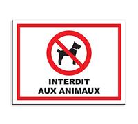 Plaque de signalisation Animaux interdits en aluminium 20x15 cm