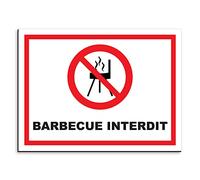 Plaque de signalisation Barbecue interdit en aluminium 20x15 cm