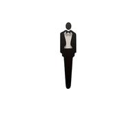 Plaque de signalisation de toilette en forme de flèche 3D | Multicolore Hommes Femmes 4 Pièces : Marquage des Toilettes Publiques(Black,MEN)