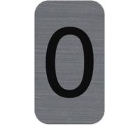 Exacompta – Plaque adhésive imitation aluminium Chiffre 0 – Aspect brossé – 2,5 x 4,4 cm – Gris