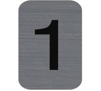 Exacompta Plaque adhésive imitation aluminium Chiffre 1 2,5x4,4 cm Gris