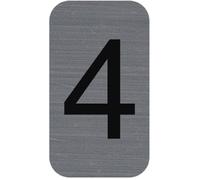 Plaque de signalisation - EXACOMPTA - Chiffres 4 - 25 x 44 mm - Gris - Finition Mat