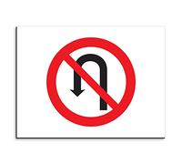 Plaque de signalisation Interdiction de faire demi-tour en aluminium 30x20 cm