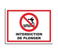 Plaque de signalisation Interdiction de plonger en aluminium 20x15 cm