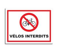 Plaque de signalisation Vélo interdit en aluminium 20x15 cm