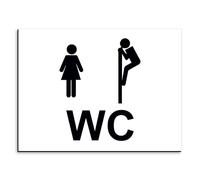 Plaque de signalisation WC voyeur NOIR en aluminium 30x20 cm