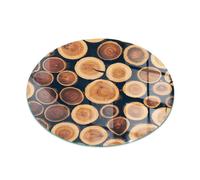Plaque de sol en verre motif bûche rondes 80x80 Tulup