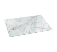 Plaque de sol en verre motif de marbre aux veines subtiles 100x50 offrant une base élégante sous poêle Tulup