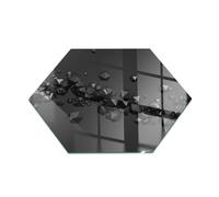 Plaque de sol en verre pour poêle et plaque protection sol devant cheminée motif nuages hexagonale 40x40 Tulup