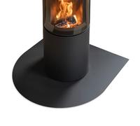 Plaque de Sol pour Poele a Granule 80x90 cm | Finition Mate | en Acier Noir | Pare-étincelles | Facile à Nettoyer | Protection Contre Les Salissures | Résistant à la Chaleur