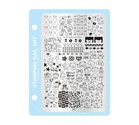 Plaque de stamping pour ongles en acier inoxydable - 10 motifs festifs - Plaque arrière à suspendre pour art professionnel - Équipement de salon de manucure