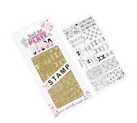 Plaque de stamping pour ongles en acier inoxydable avec motifs dorés complexes pour salon professionnel et manucure à domicile
