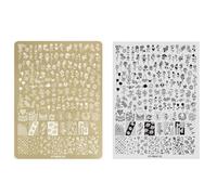 Plaque de stamping pour ongles en acier inoxydable Motif ligne de fleurs