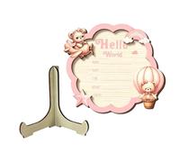 Plaque de statistique de naissance | Décoration de vœux plate en bois | Panneau d'annonce avec vos détails de naissance | Comme décoration pour la fête prénatale, la cheminée, la bibliothèque, la