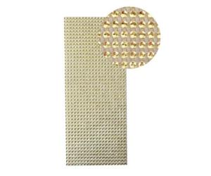 Plaque de strass adhésive - 10 x 25 cm - Doré - Graines créatives