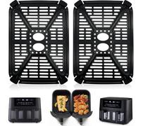 Plaque de support pour friteuse à air avec grille de friture attachée et collecteur d'huile inférieur pour systèmes à double casserole (2 pièces)