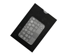 Plaque de tampon à ongles portable en acier inoxydable avec flocon de neige de Noël - Accessoire de manucure professionnel pour salon à domicile