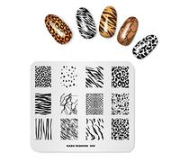 Plaque de tampon motif léopard, tigre, vache, zèbre, multi-motif, motif imprimé, nail art, tampon, outil