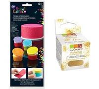 Plaque de texture pour pâtisserie Pixels + paillettes dorées Multicolore