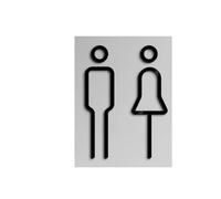 Plaque de Toilette 1 paire de panneaux WC boutique hôtel 3D, autocollant mural toilette for hommes et femmes, signalisation porte, étiquette murale salle lavage(Black)