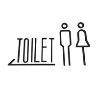 Plaque de toilette en acrylique avec panneau de signalisation de WC et autocollant mural pour porte de salle de bain pour la direction des toilettes dans les environnements professionnels et hôteliers