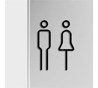 Plaque de toilette en acrylique solide, plaques de porte de toilette au style minimaliste, décor de toilette avec dos adhésif pour hôtel, bureau, maison, restaurant