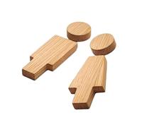 Plaque de toilette en bois pour hommes et femmes - Pour la maison, le bureau, le restaurant, la salle de bain, les panneaux de porte, les toilettes - Décoration murale